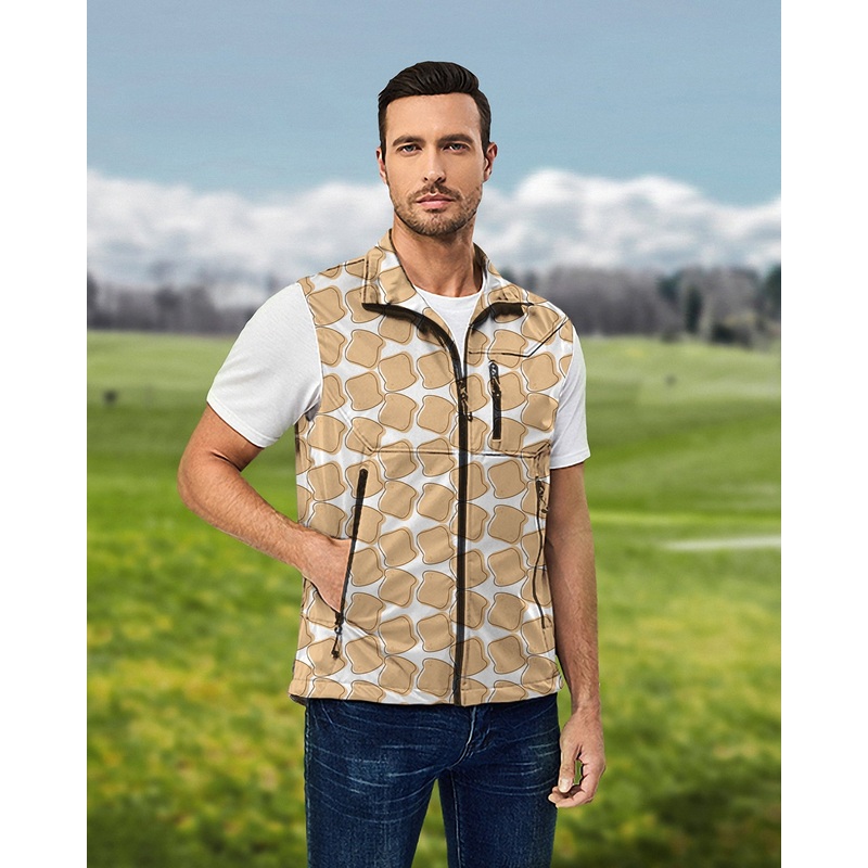 Men’s Bread Life Lightweight Softshell Vest Sleeveless Jacket for Golf Windproof Waterproof