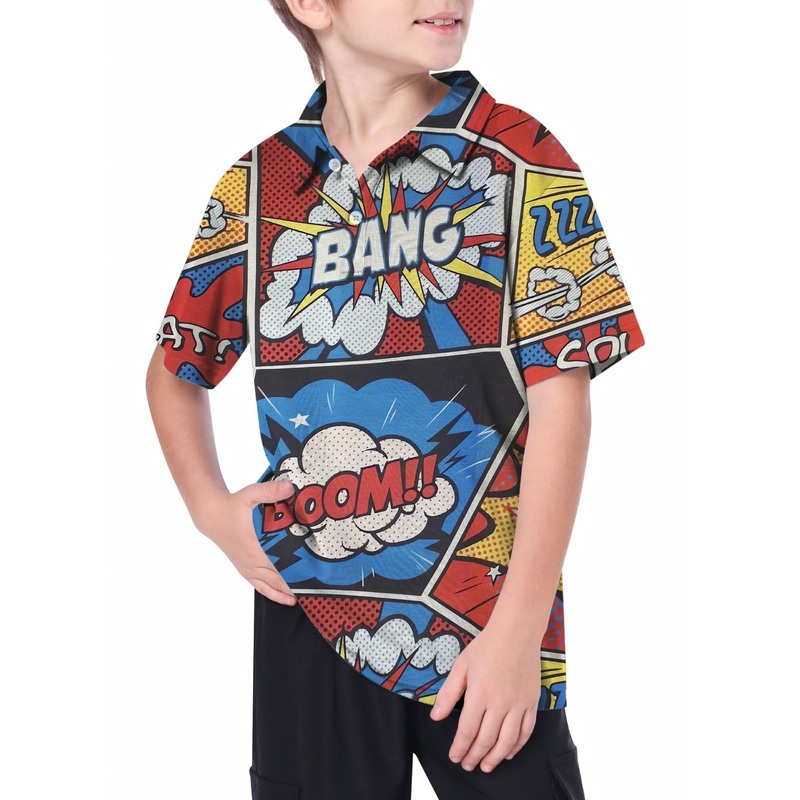 Youth COMICS BANG Golf Polo|8Y|10Y|11Y|12Y|13Y|14Y|16Y