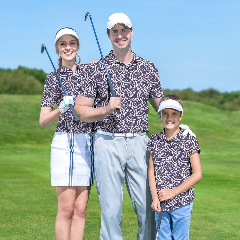 abstract Navy Golf Polo Men Women youth family set