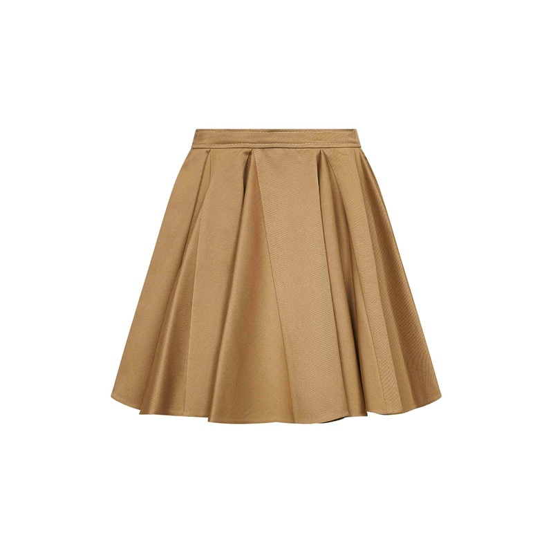 Beige cotton twill mini skirt|40|42|44