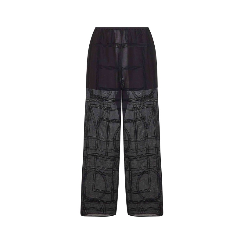 Black Monogram crochet pajama trousers