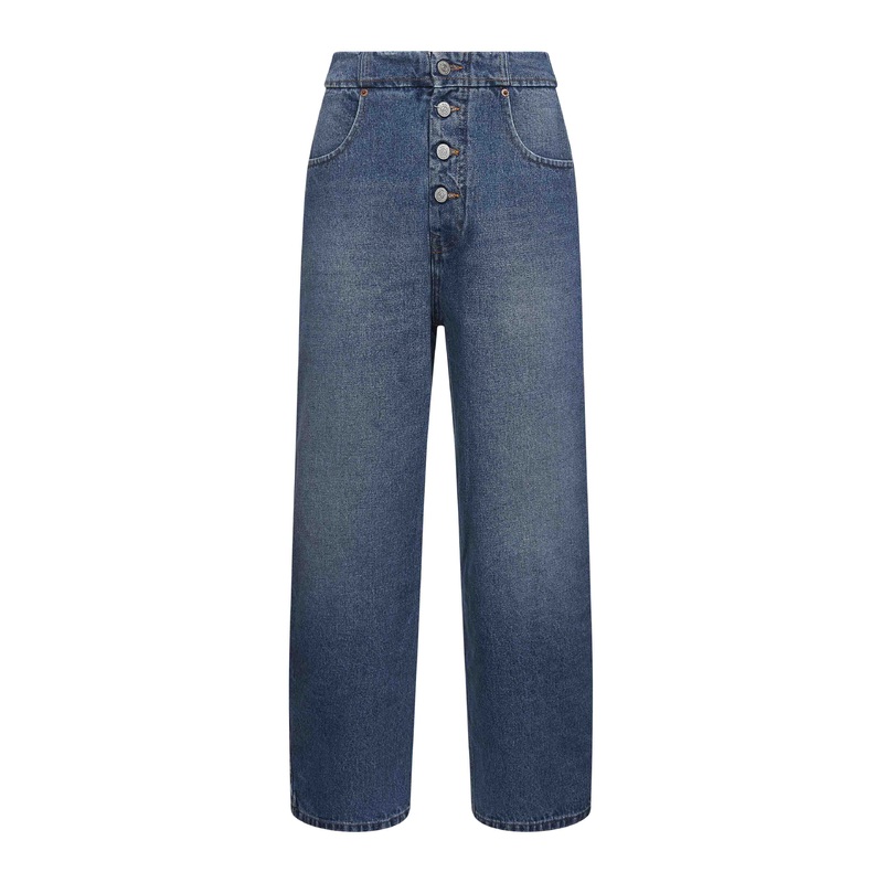 Blue denim straight leg jeans|27|28