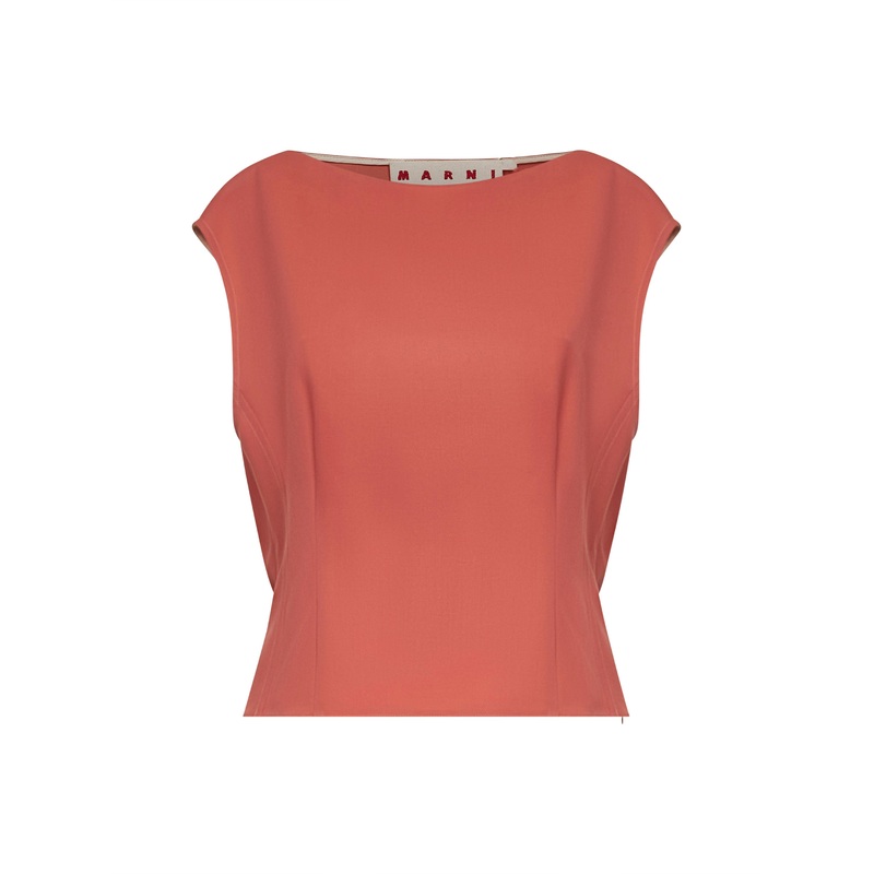 Pink tropical wool sleeveless top