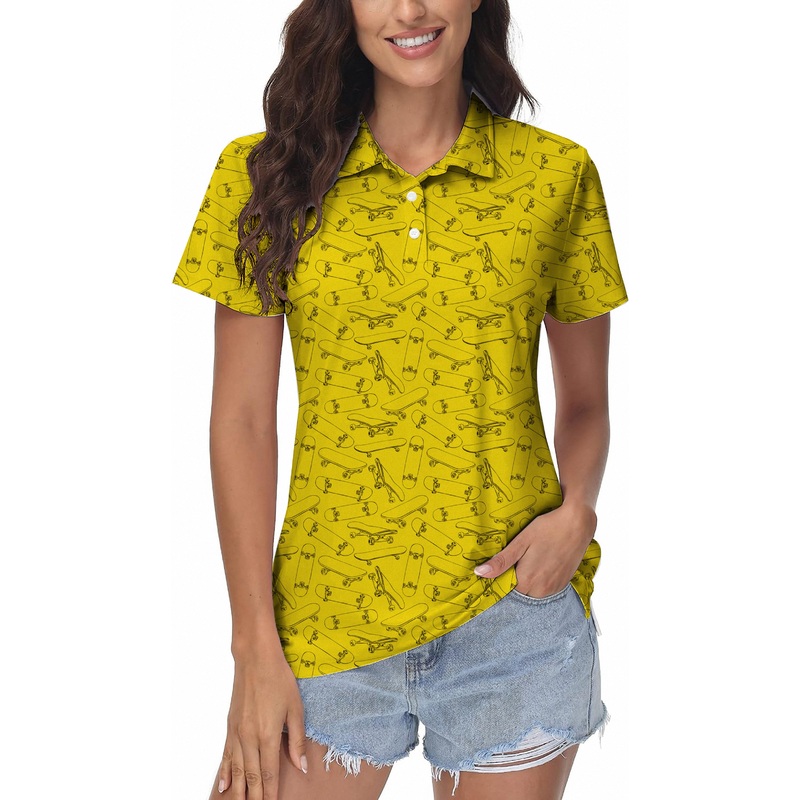 Yellow Skateboard Women’s Golf Polo