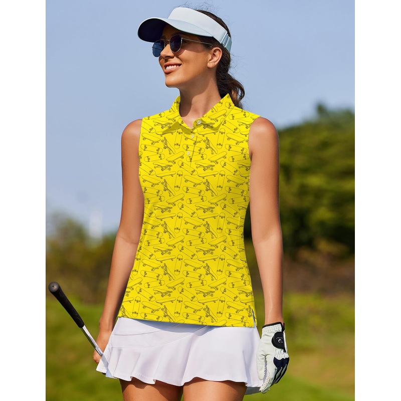 Yellow Skateboard Women’s golf Sleeveless shirt