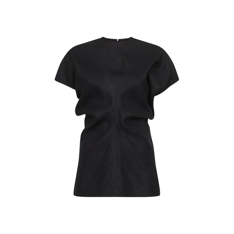 Black basketweave Slouch waist top