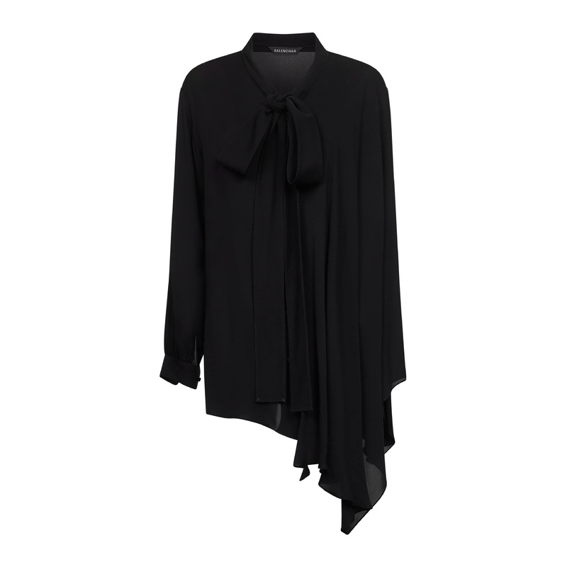 Black georgette Scarf Blouse|34|36|38
