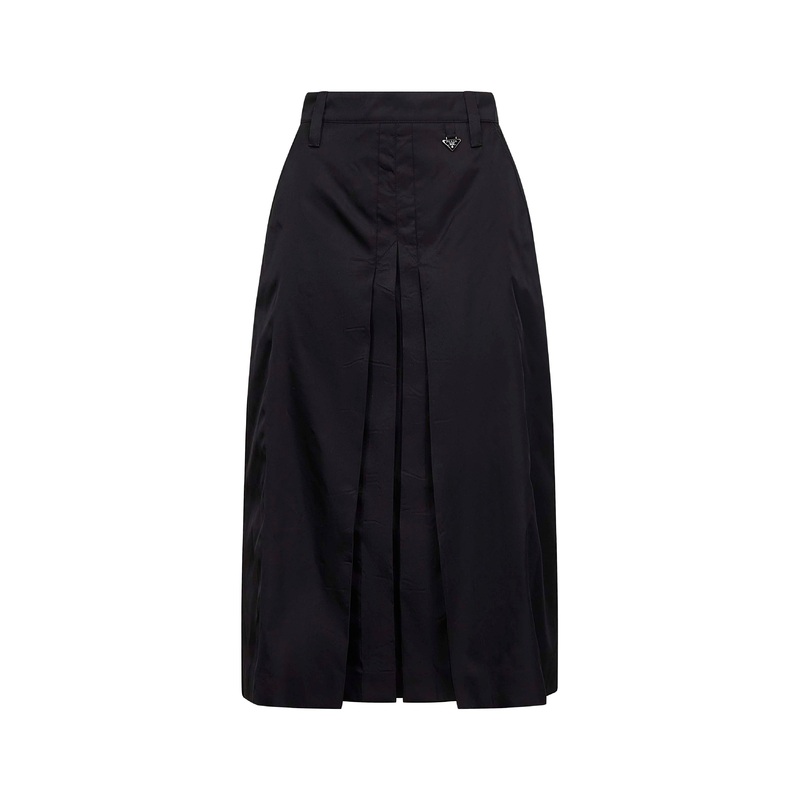 Black Re-Nylon midi skirt|40|42|44