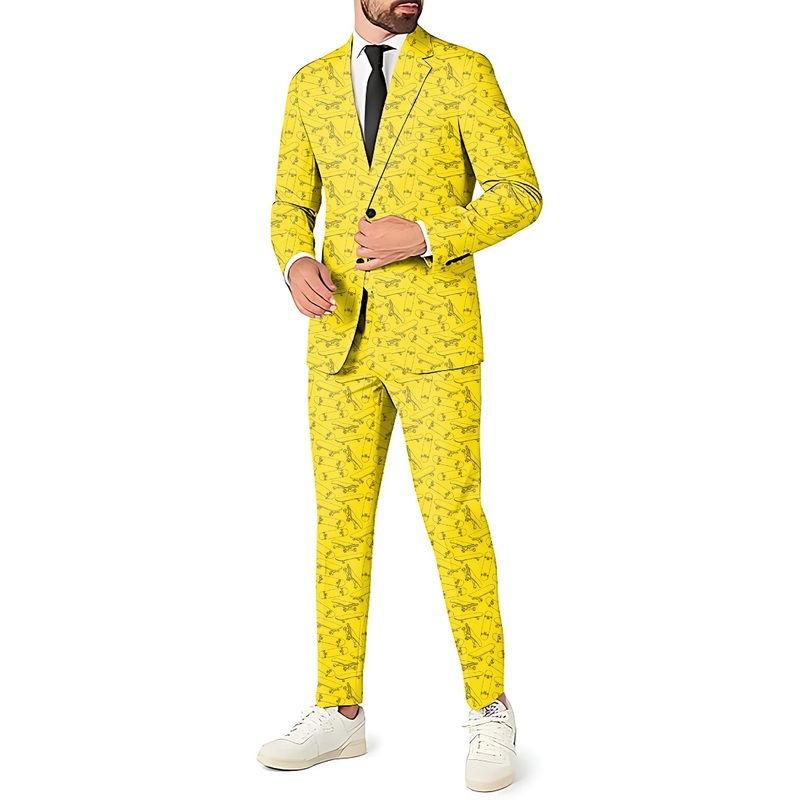 Yellow Skateboard Men’s Party Costumes-Theme Party 2 or 3pcs Suit set-Blazer Pants & Vest
