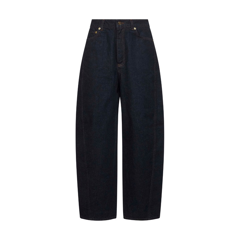 Blue cotton denim coccon jeans