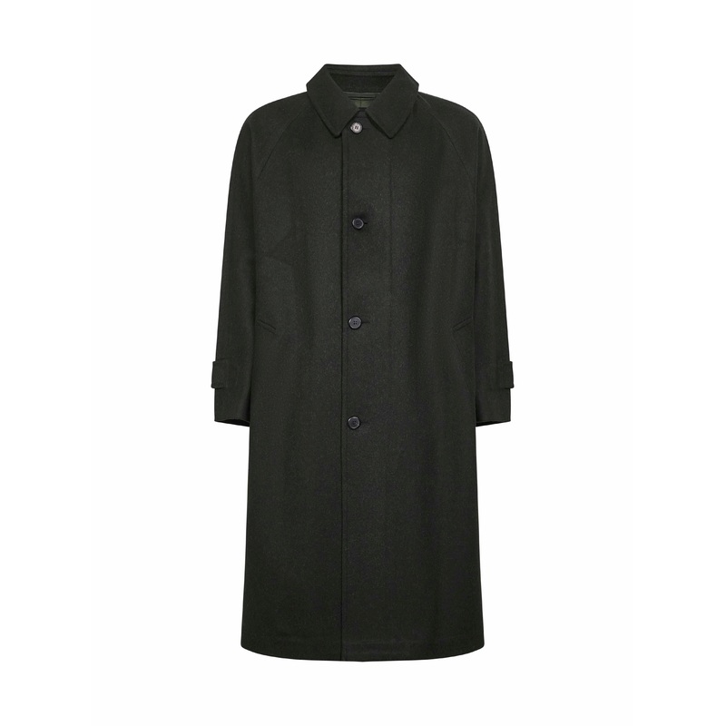 Green virgin wool car coat|44|46
