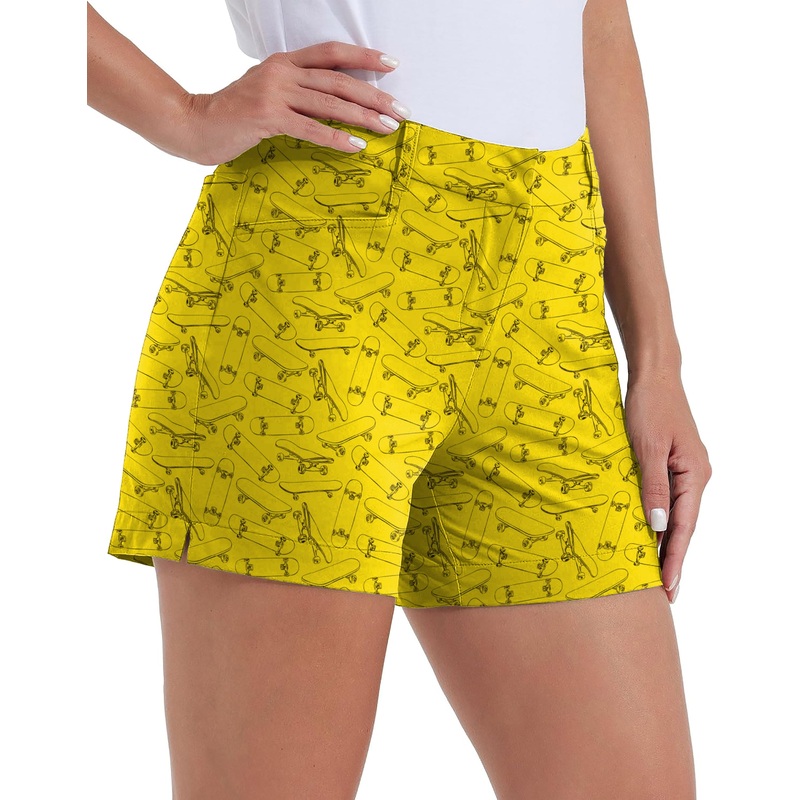 Yellow Skateboard Own Logo 4.5/7/10 Golf Shorts Quick-Drying Woman Outdoor Casual Shorts With Pockets Waterproof