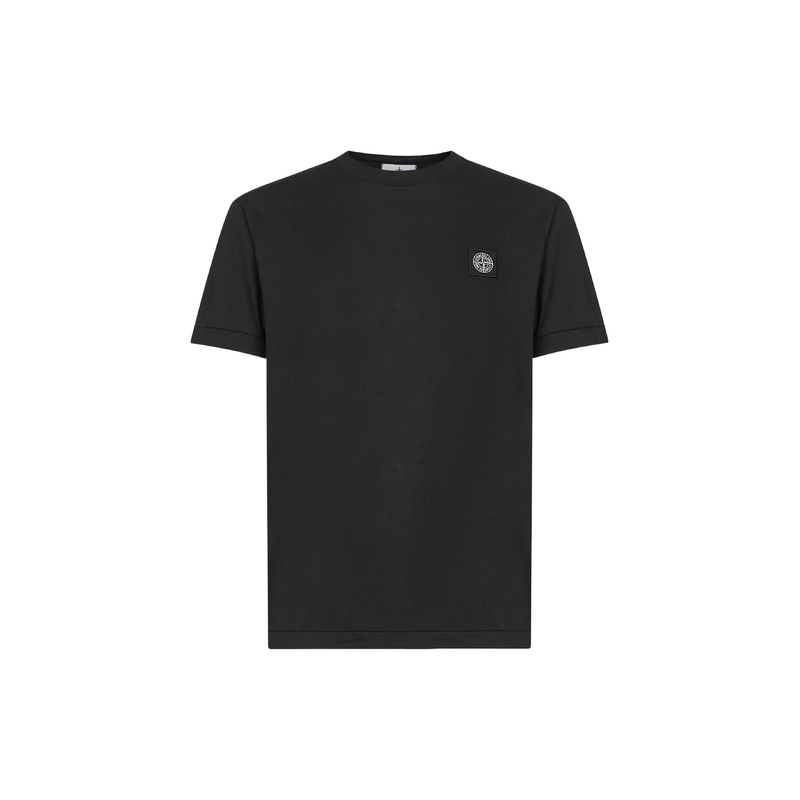 Black jersey Compass patch T-shirt