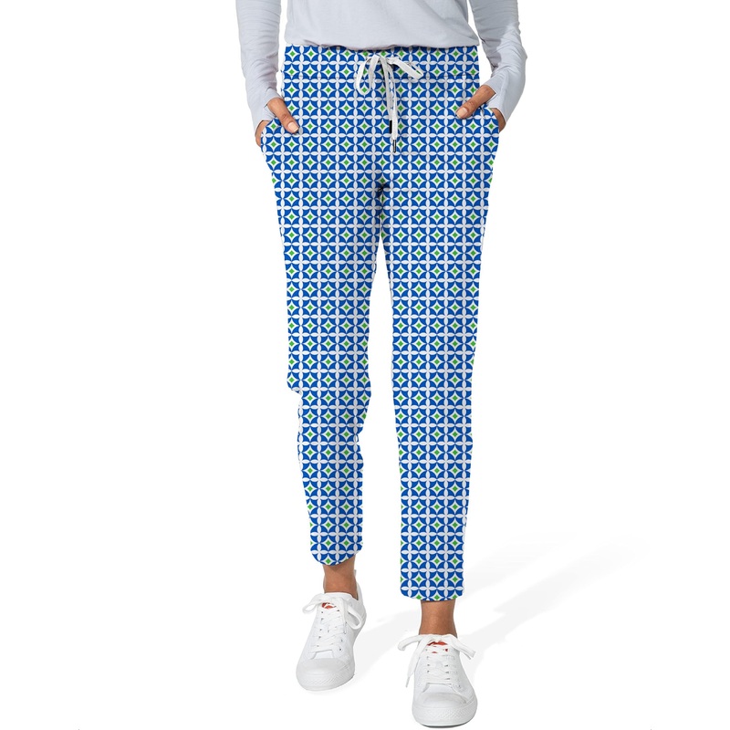 Blue-Green Diamond Women’s 7/8 Stretch Ankle Golf Pants