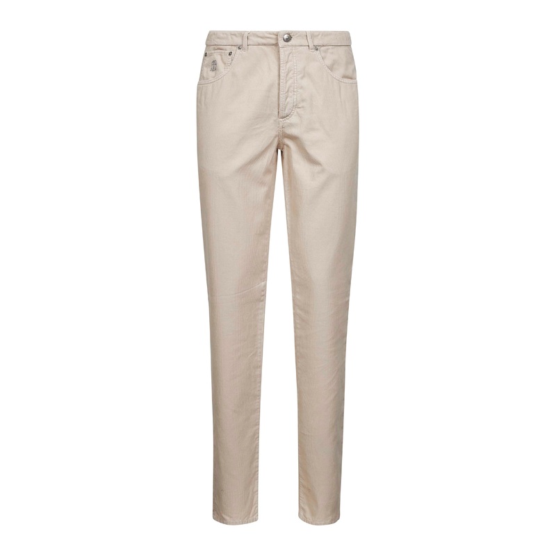 Beige corduroy italian fit trousers
