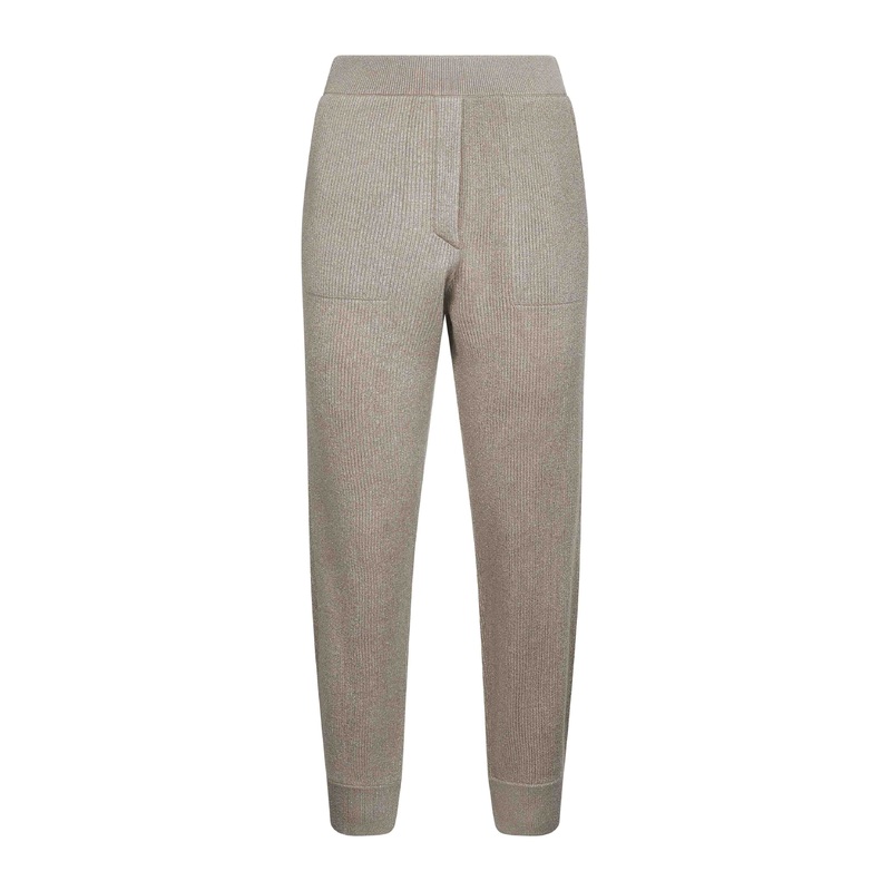 Beige Sparkling vanis knit trousers