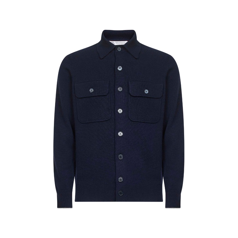 Blue cashmere knit cardigan|46|48|50|52