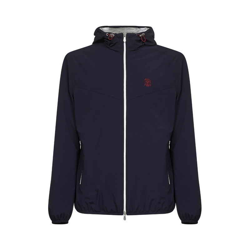 Blue nylon hooded jacket|M|L|XL|XXL