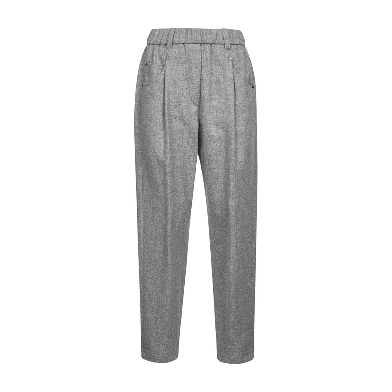 Grey wool and cashmere Baggy trousers