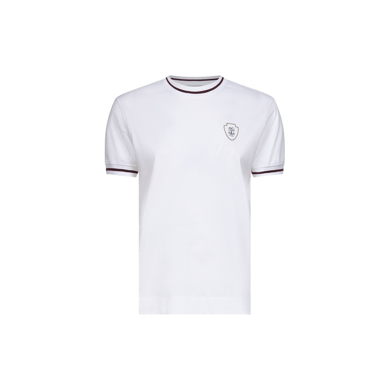 White cotton logo T-shirt|XS|S|M|L|XL