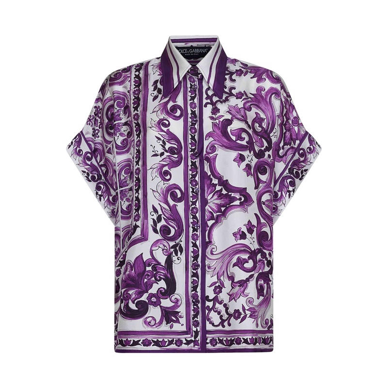 Maiolica print twill shirt|40|42|44|46