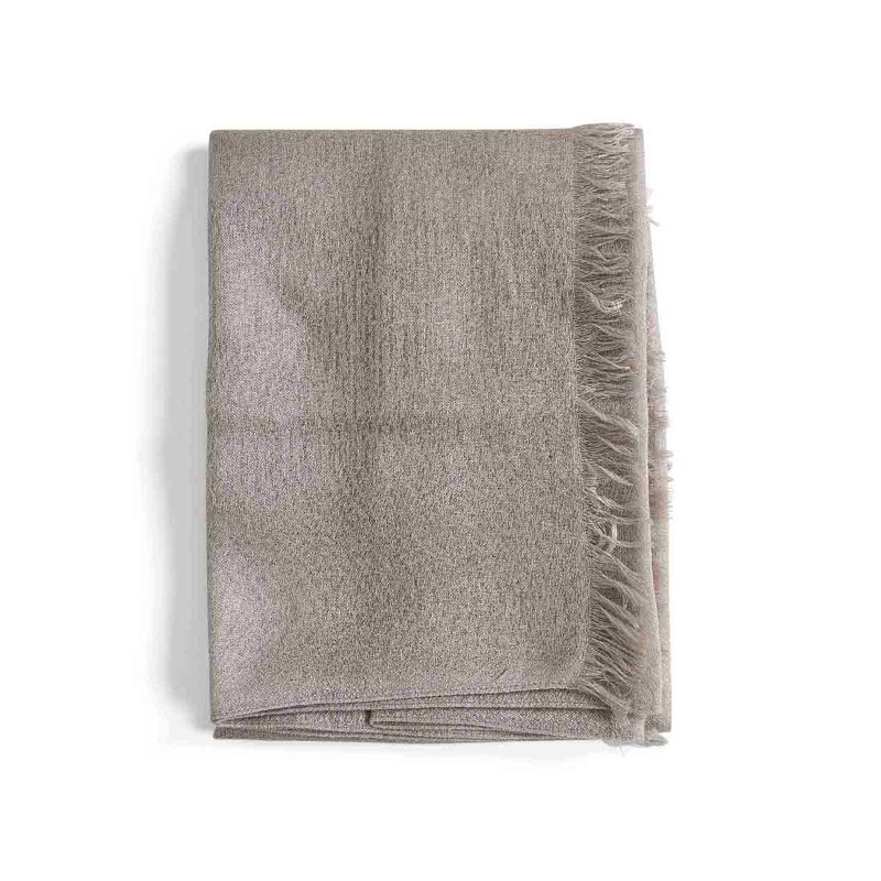 Taupe cashmere and silk scarf|PZ