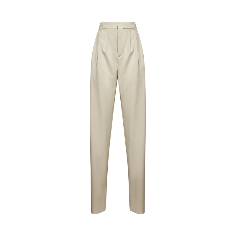 Beige light wool trousers|36|38