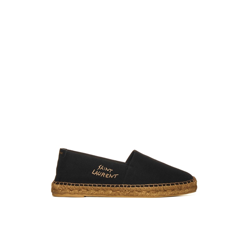 Canvas espadrilles with Saint Laurent embroidery