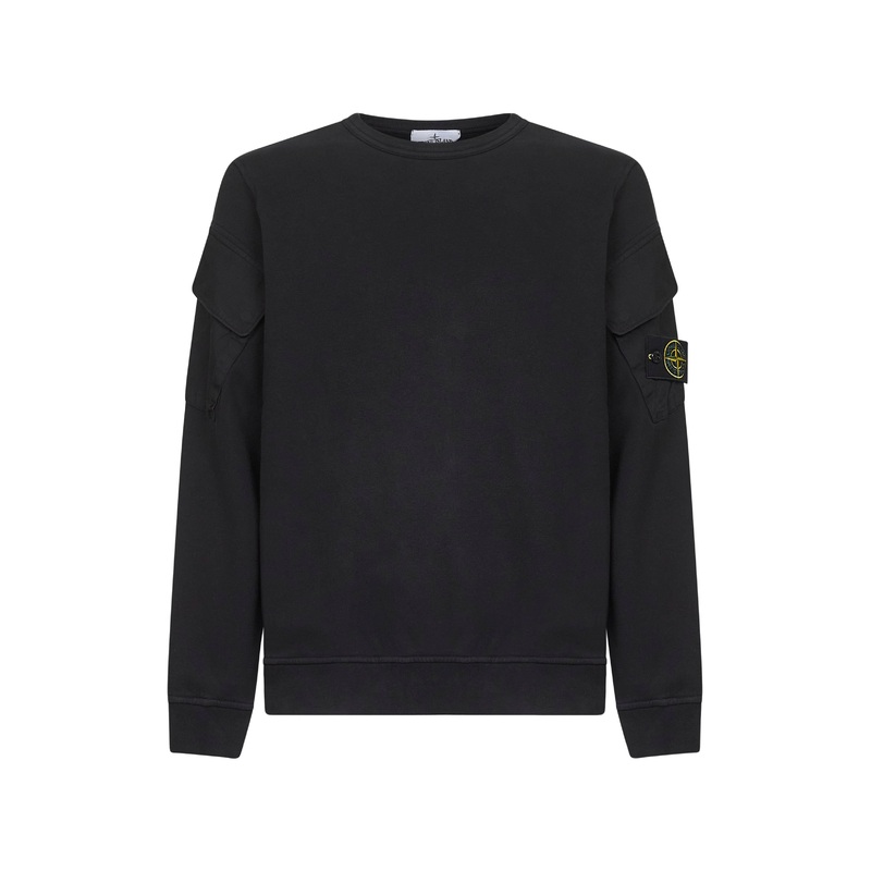 Black cotton crewneck sweatshirt