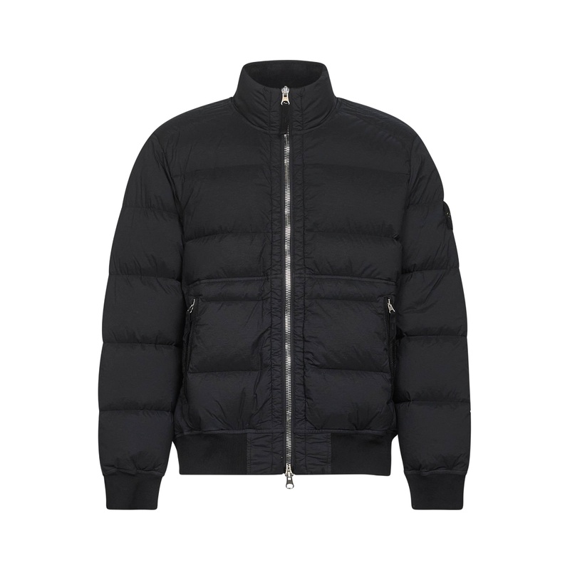 Black DOWN-TC stretch nylon down jacket