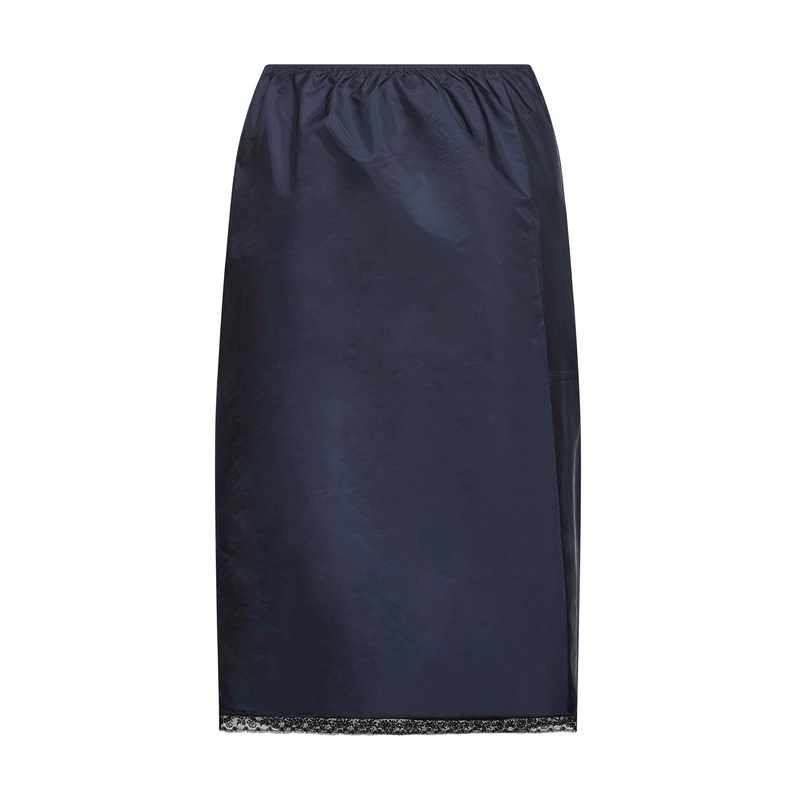 Blue lightweight Re-Nylon midi skirt
