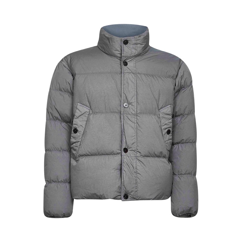 Grey recycled nylon reps down jacket