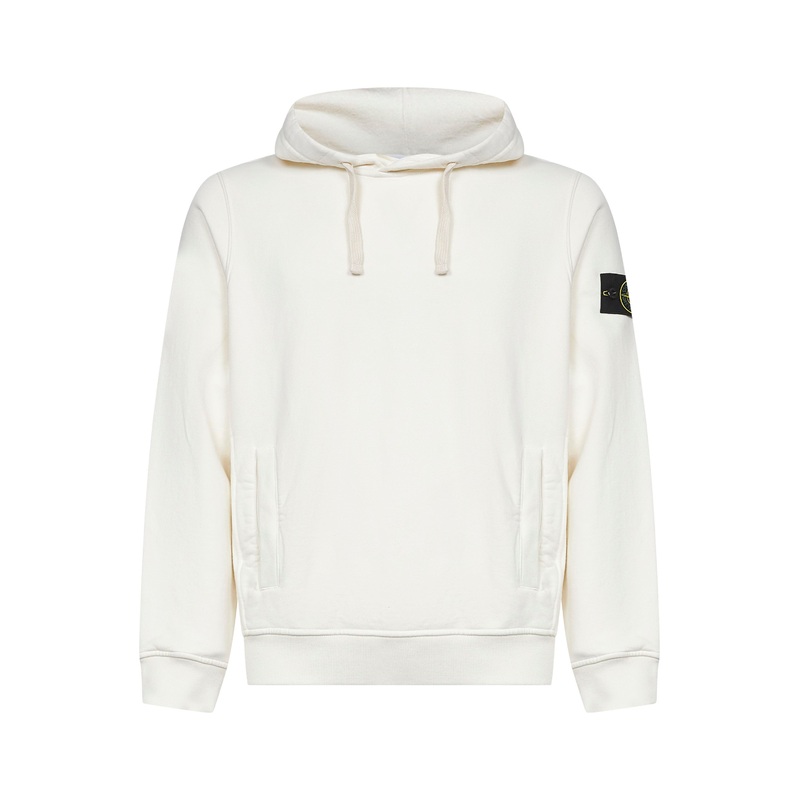 Ivory brushed organic cotton hoodie