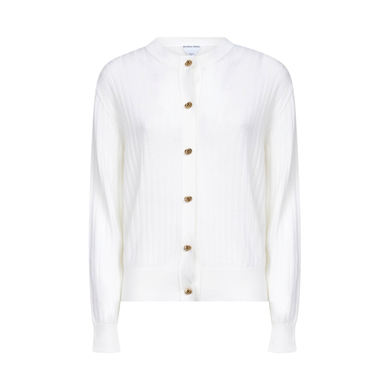 Ivory ribbed wool cardigan|XS|S|M