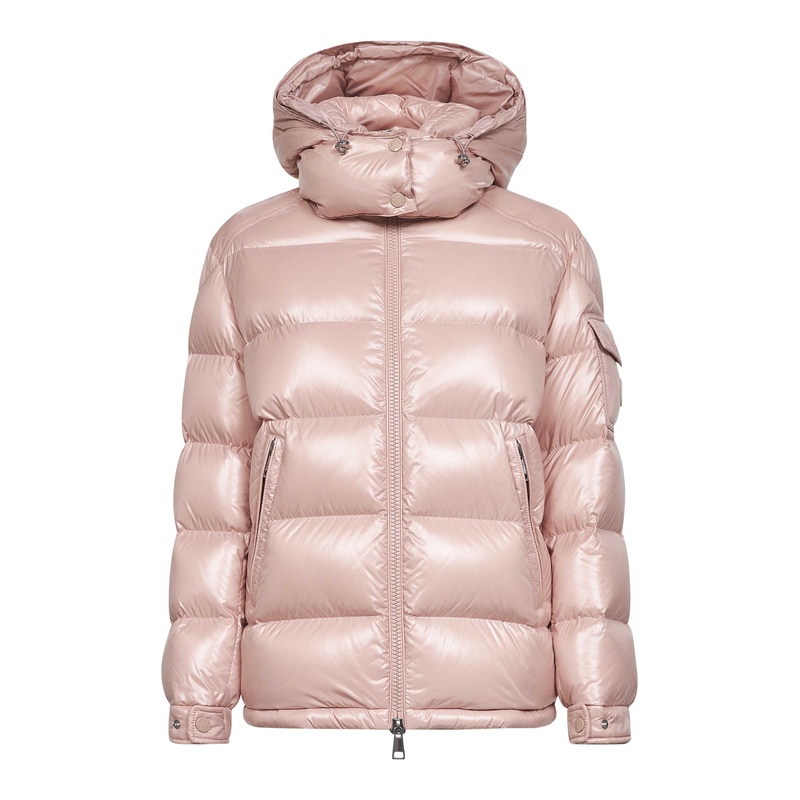Pink Maire hooded short down jacket