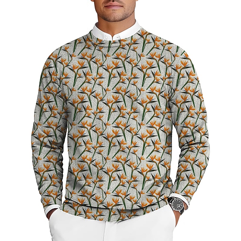 Youth Birds of Paradise Men’s Golf Crewneck Pullover Sweaters Ugly Sweater