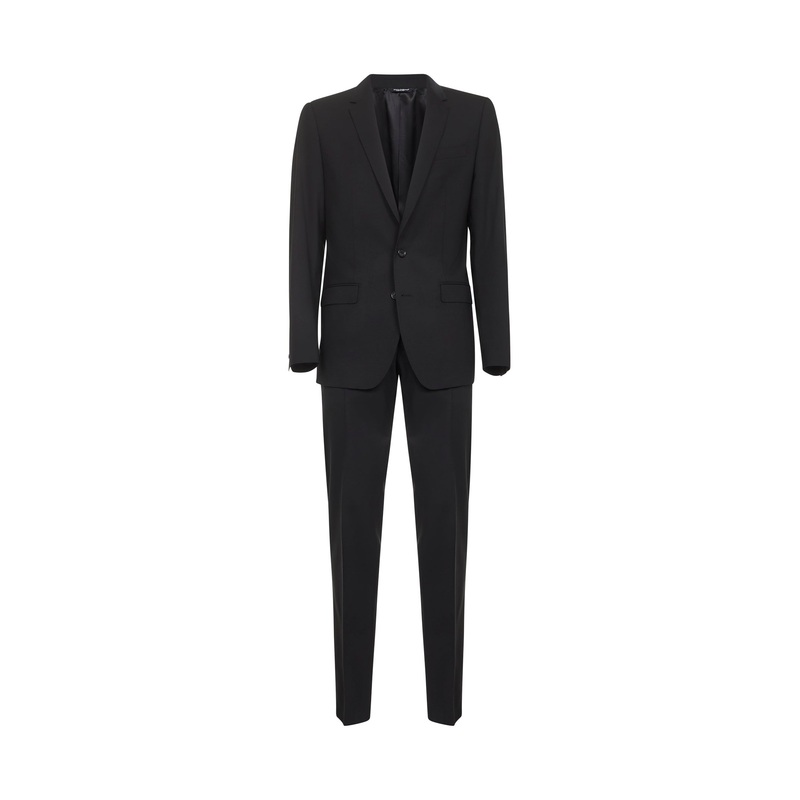 Black stretch wool Martini two-piece suit