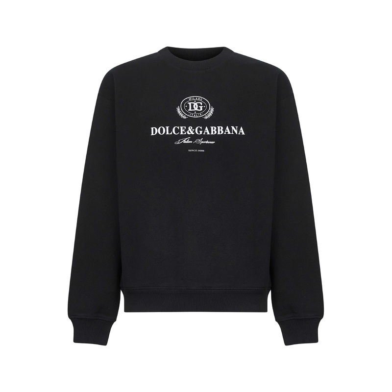 Black cotton logo crewneck sweatshirt