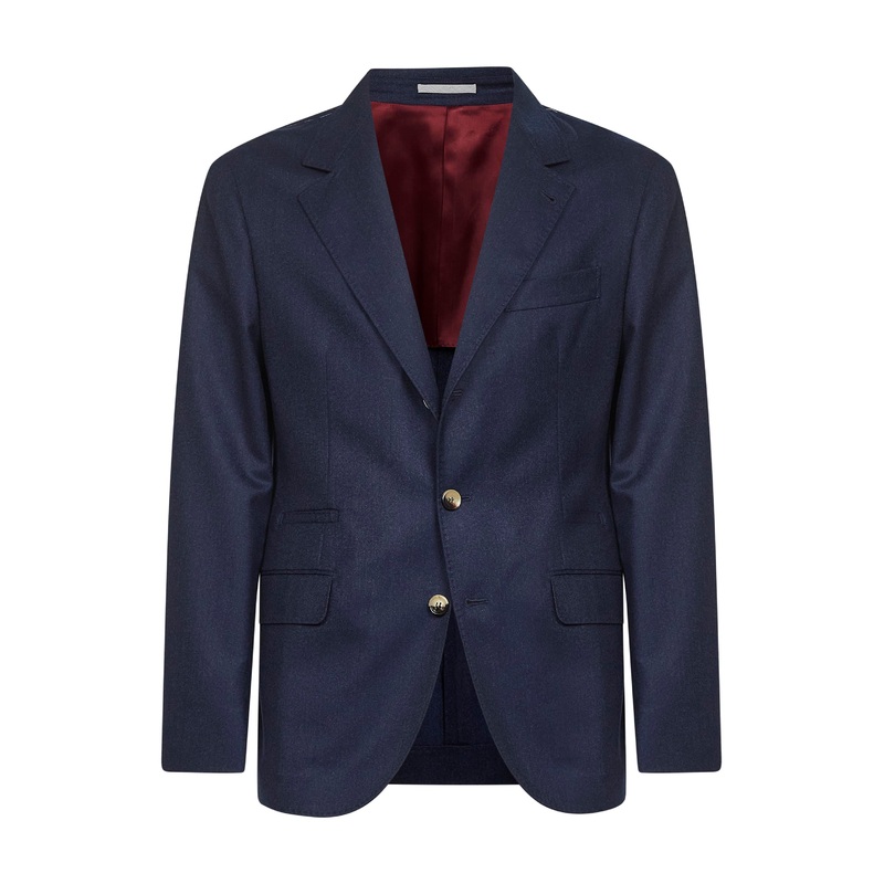 Blue flannel deconstructed blazer