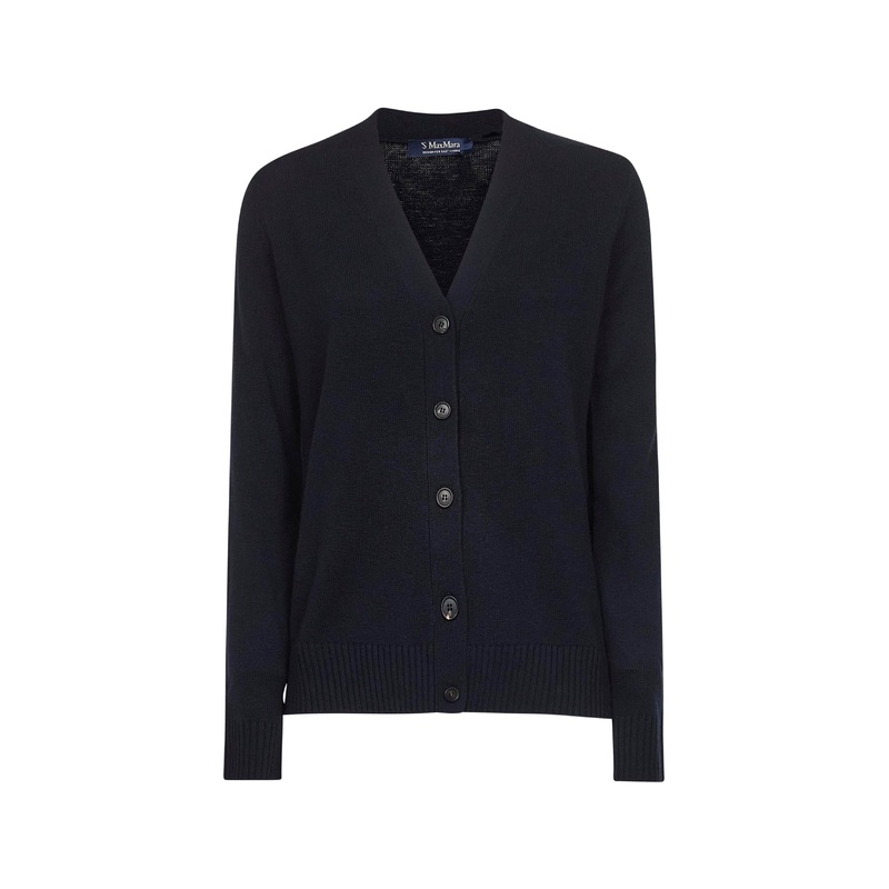 Blue wool knit APOLLO cardigan