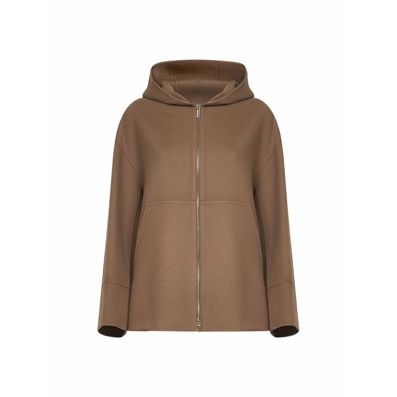 Camel double broadcloth ROMINA hoodie