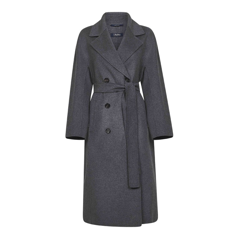 Grey double wool PAUL double-breasted coat