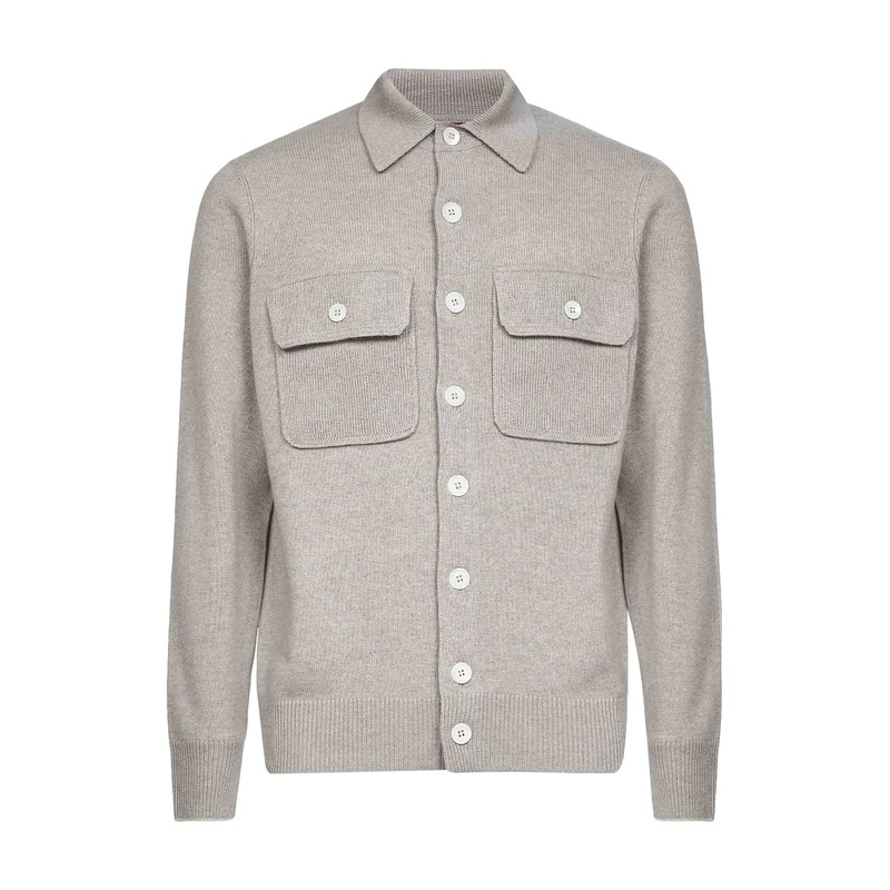 Taupe cashmere knit cardigan|46|48|50|52