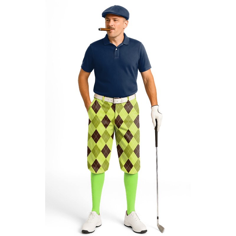 Yollow Argyle-Men’s Golf Knickers Pants