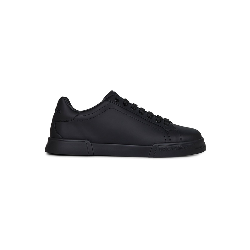 Black calf leather Portofino sneakers