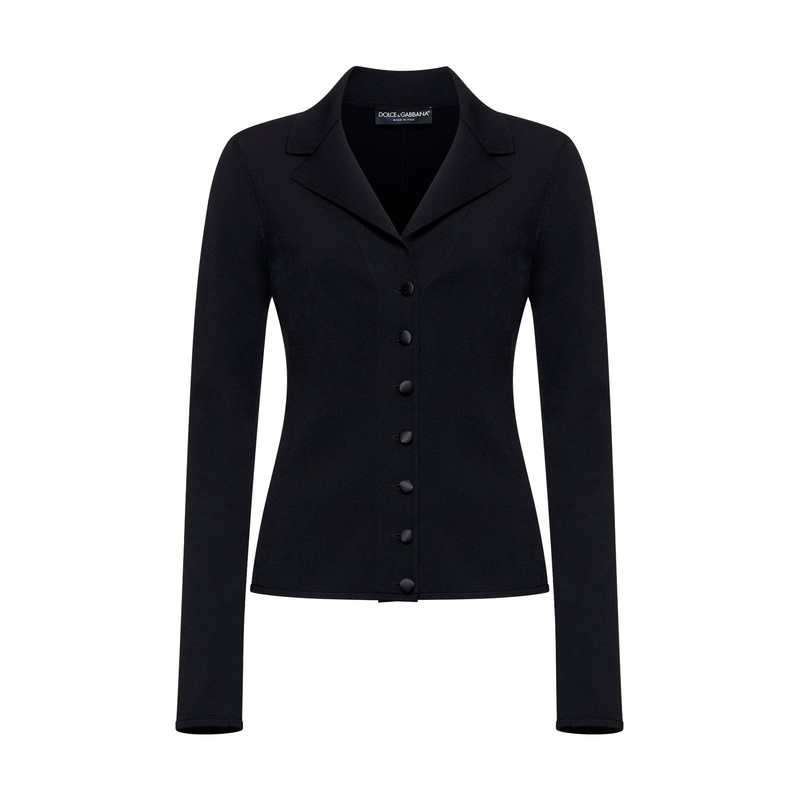 Black knit logo jacket|46|48