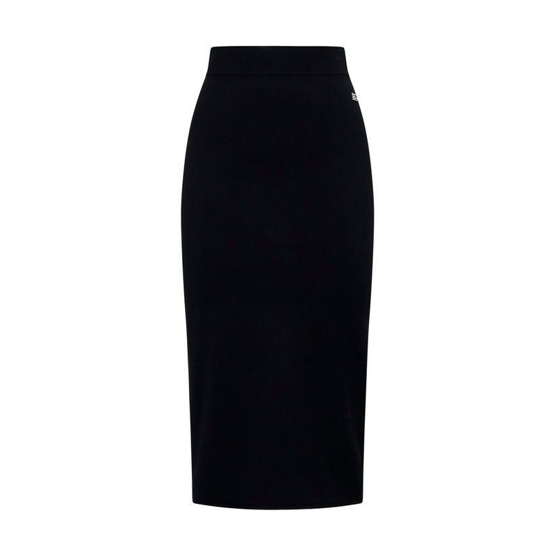 Black logo pencil skirt|40|42|44|46