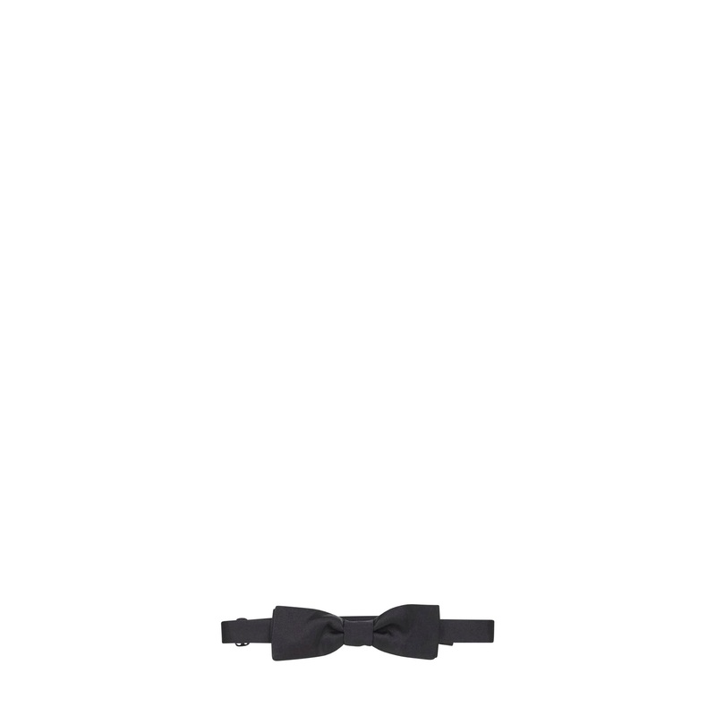 Black silk satin bow tie|PZ
