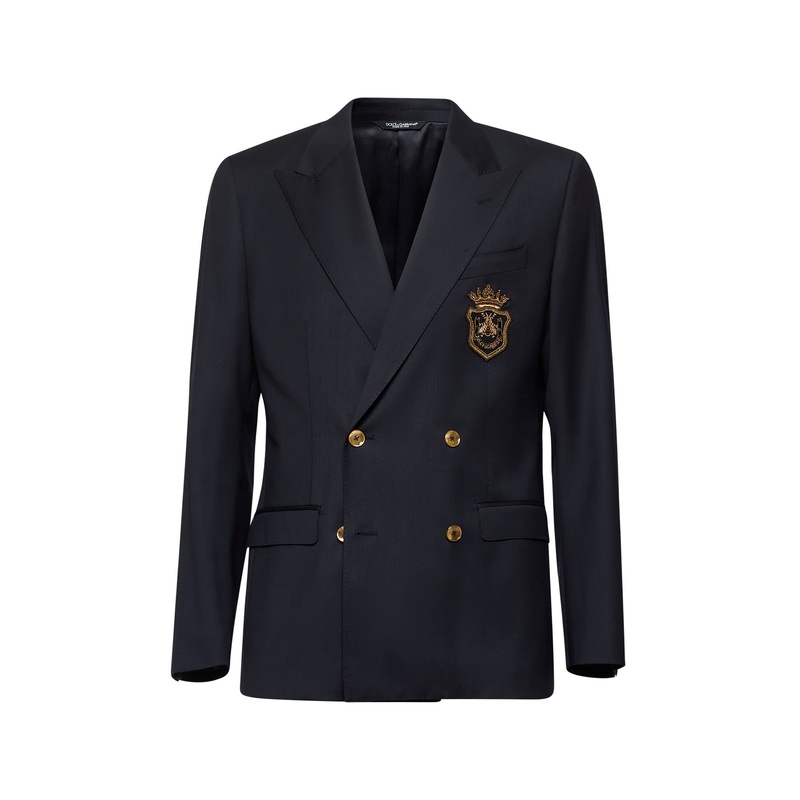 Blue wool double-breasted blazer