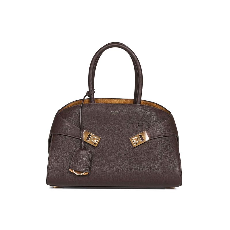 Brown Hug bicolor handbag (M)|PZ